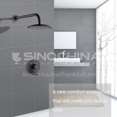 Black hot and cold wall-mounted concealed shower set FG1915B1